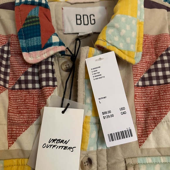 BDG Multicolor Geometric Patchwork Jacket size Large - Picture 2 of 7